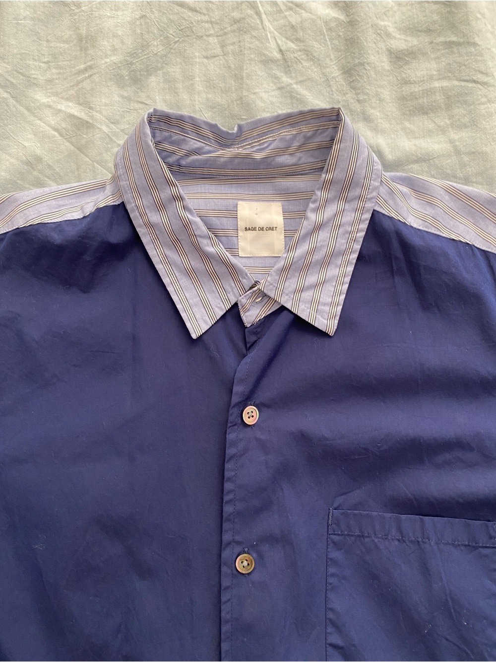 Sade De Cret Navy and Striped Shirt